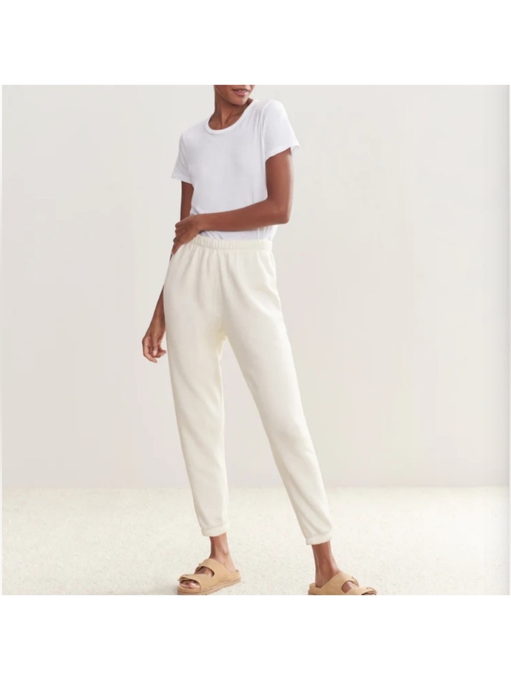 Jenni Kayne Saturday Sweatpant Joggers Color Cream Womens size small